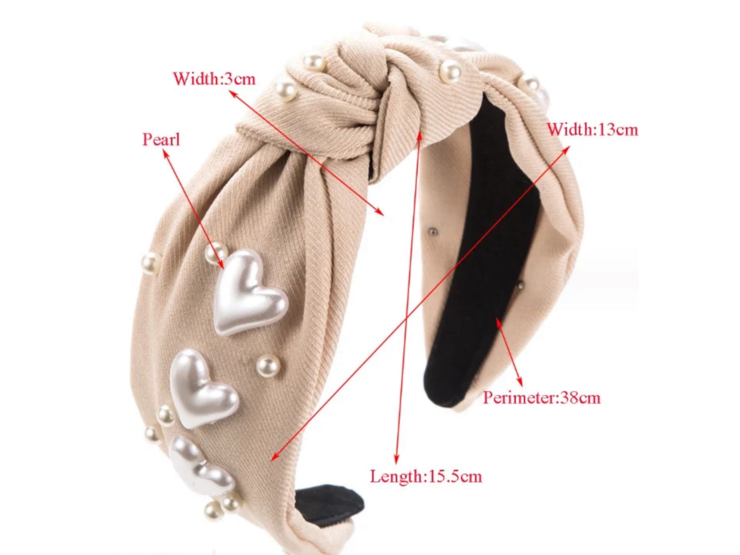 Top Knot Jeweled Heart Headband