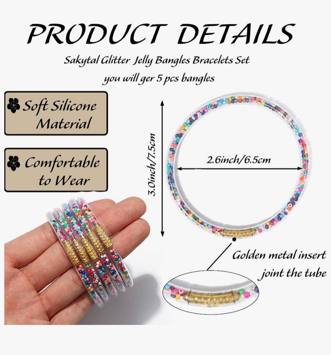 Seed Bead Amulet 5-Bangle Set