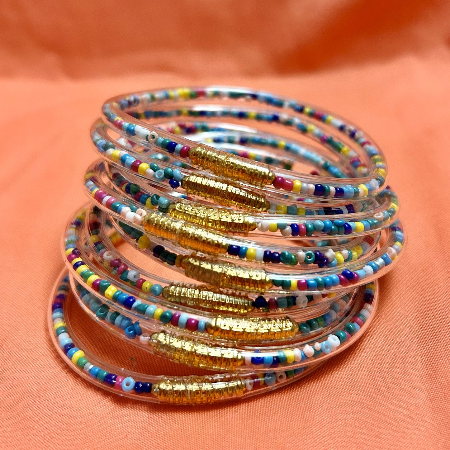 Seed Bead Amulet 5-Bangle Set