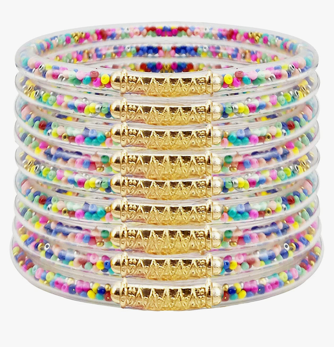 Seed Bead Amulet 5-Bangle Set