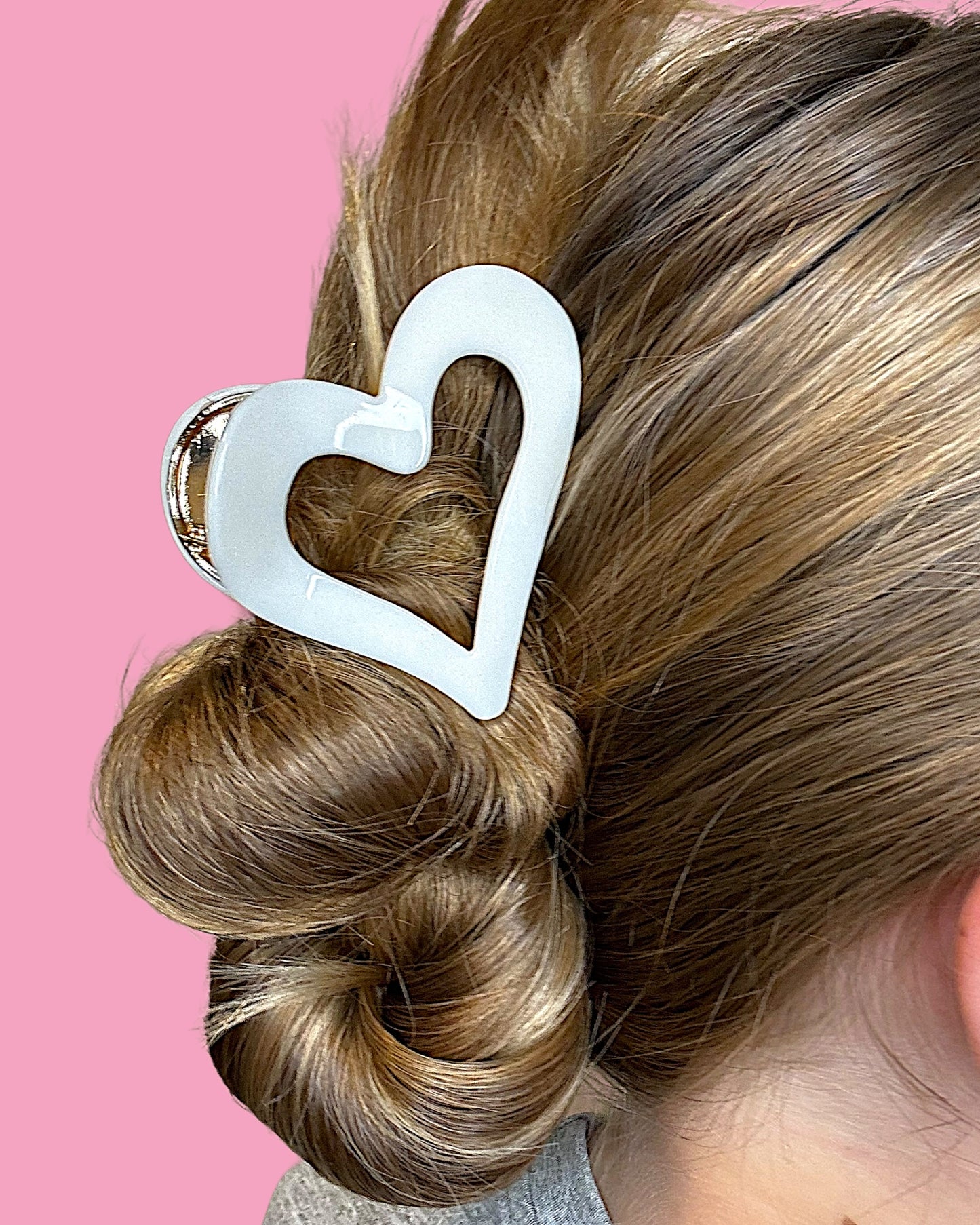 Iridescent Heart Claw Hair Claw Clip