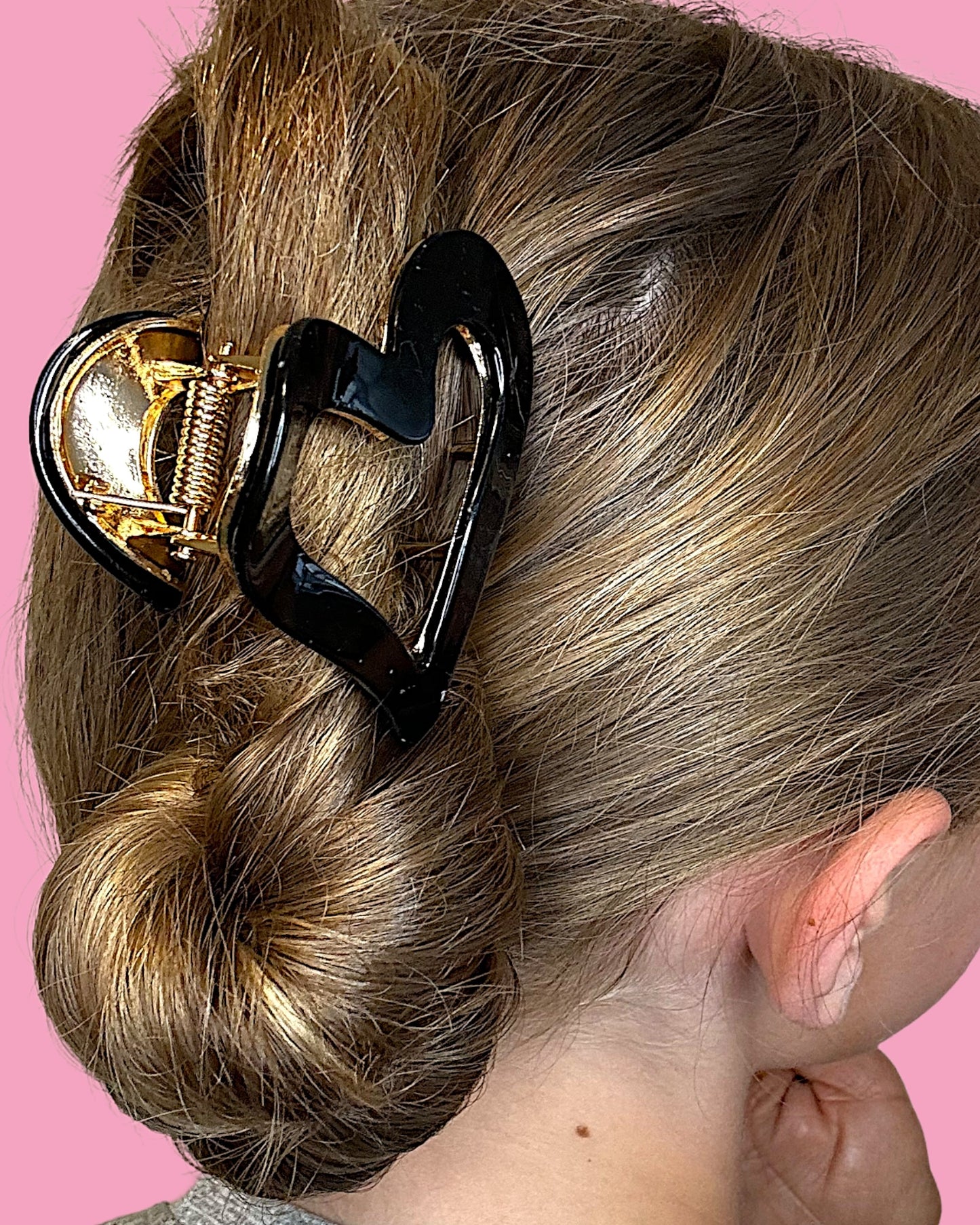 Iridescent Heart Claw Hair Claw Clip