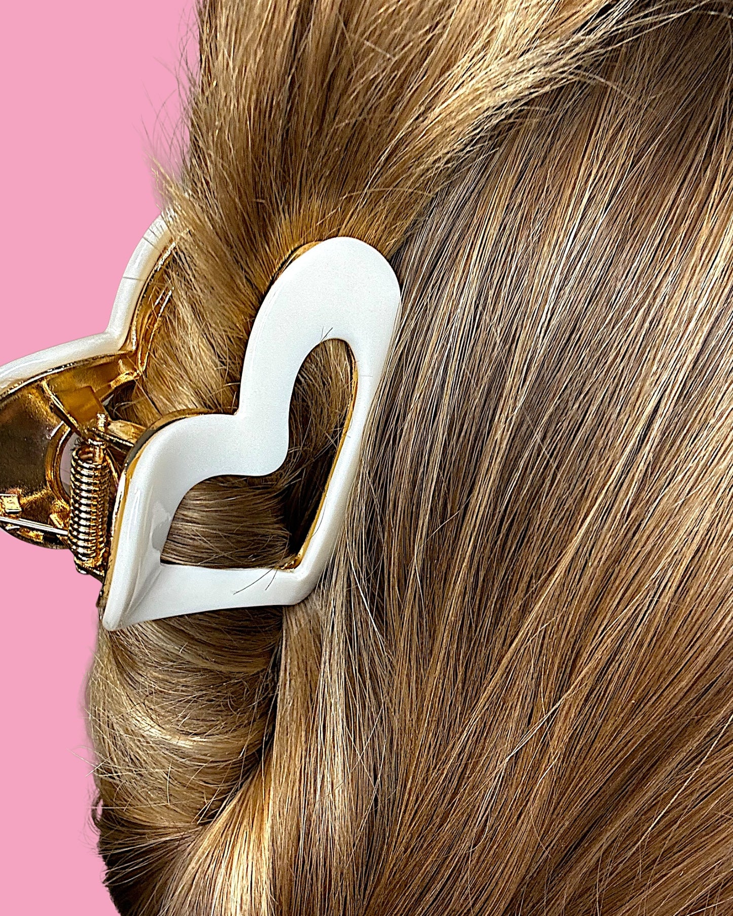 Iridescent Heart Claw Hair Claw Clip