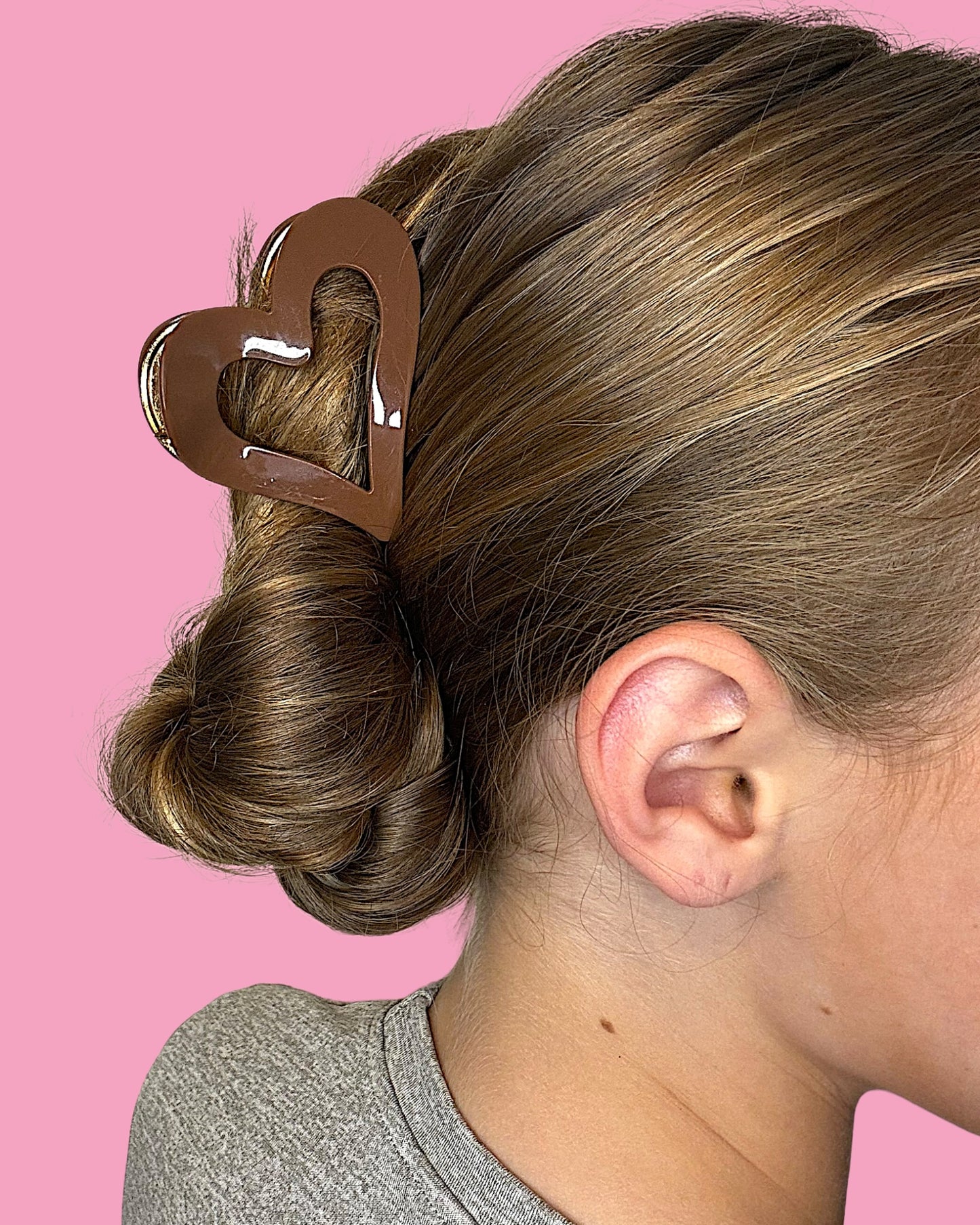 Iridescent Heart Claw Hair Claw Clip