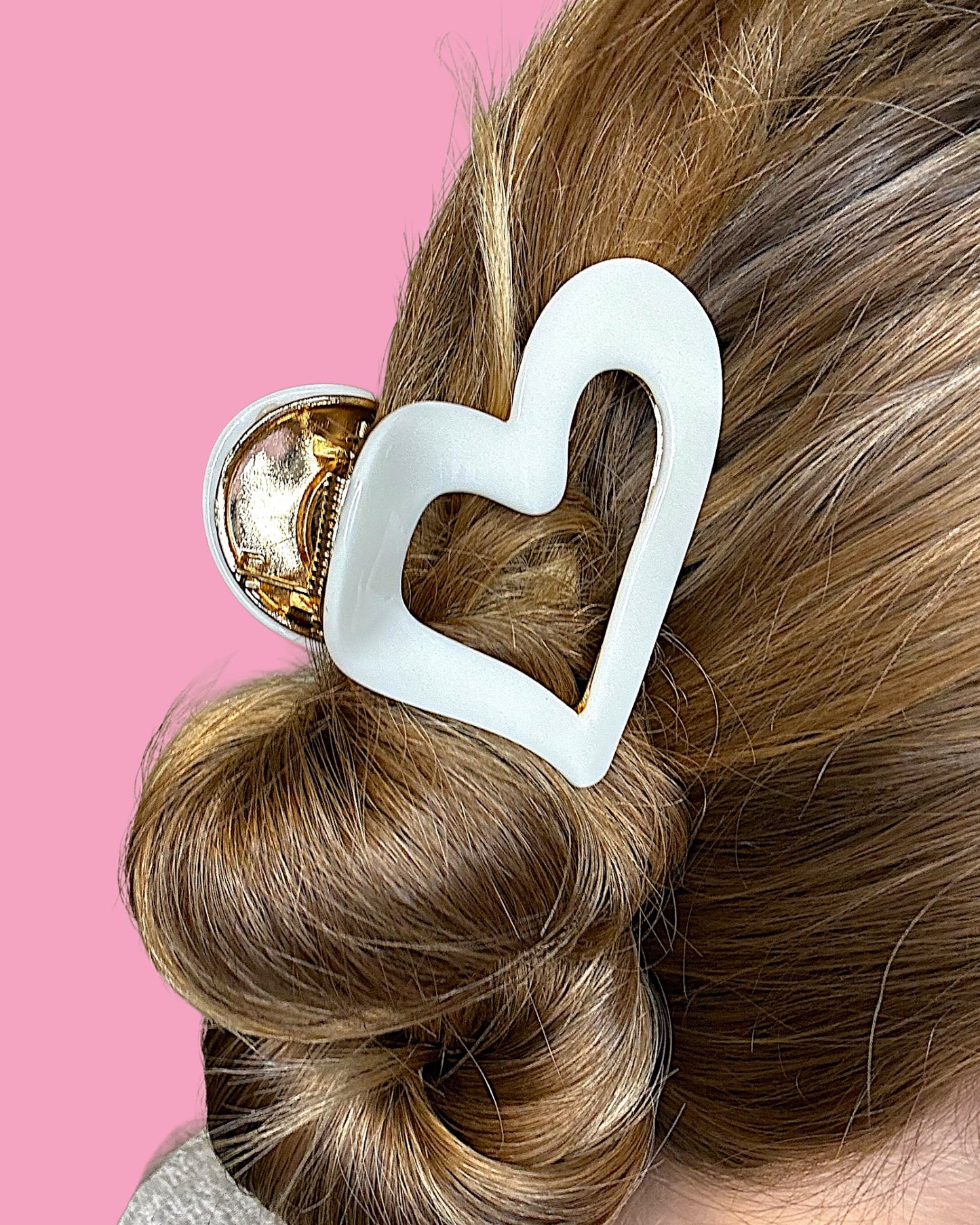 Iridescent Heart Claw Hair Claw Clip