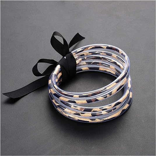 Leopard Print Amulet 5-Bangle Set