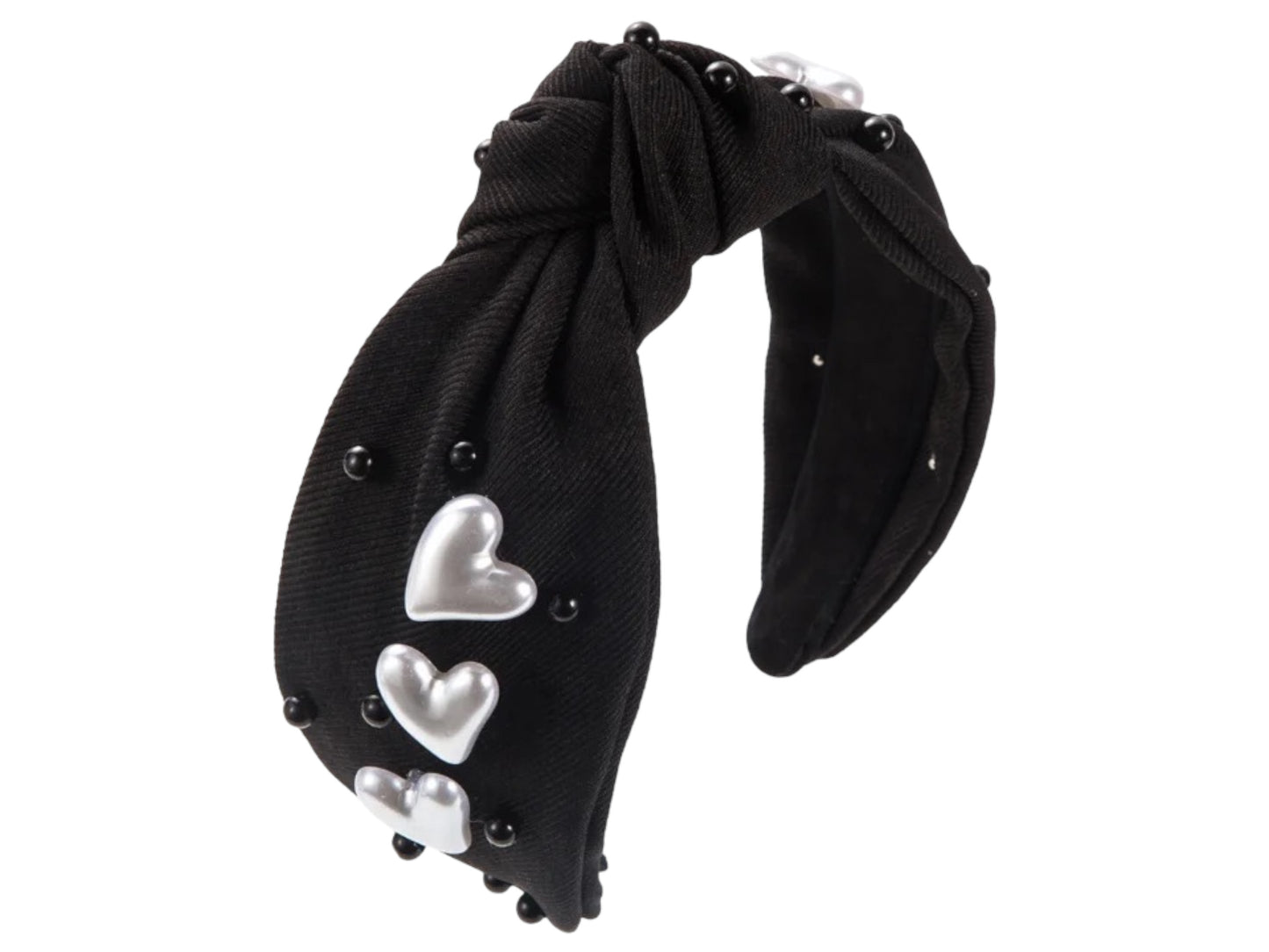 Top Knot Jeweled Heart Headband