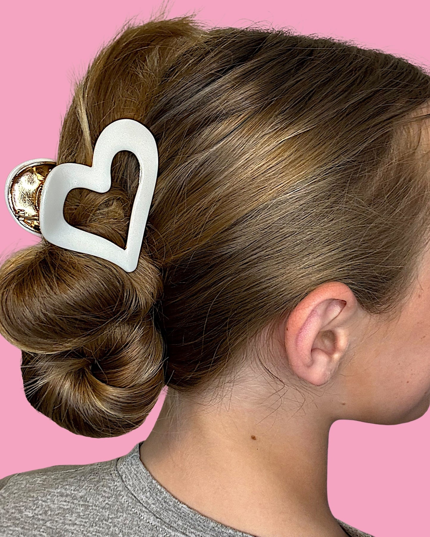 Iridescent Heart Claw Hair Claw Clip