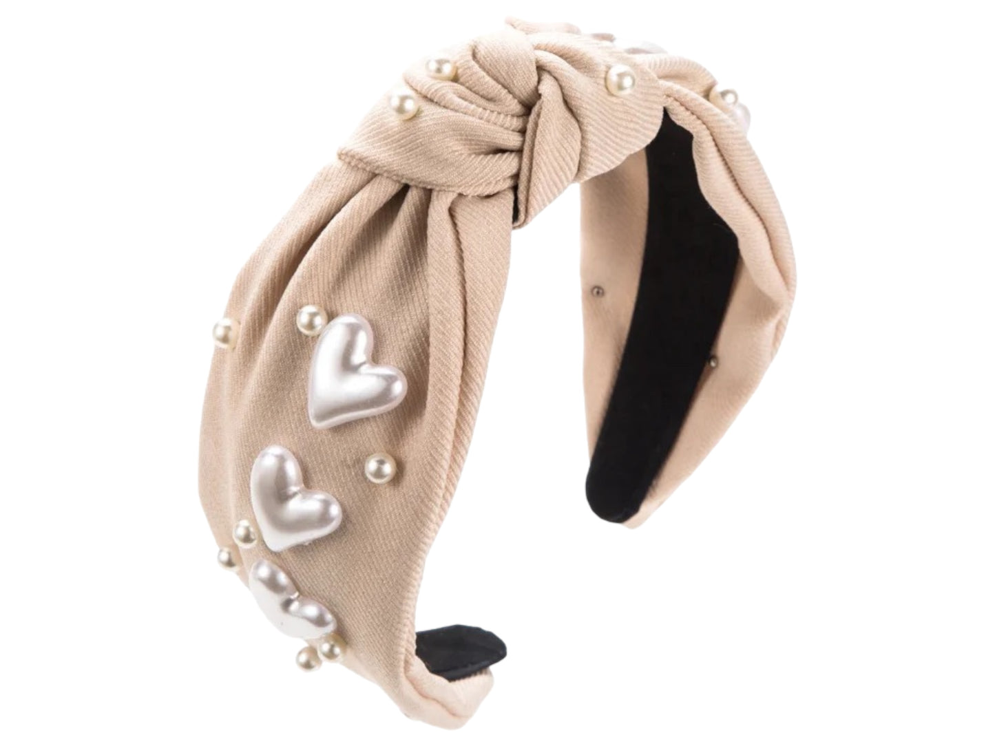 Top Knot Jeweled Heart Headband