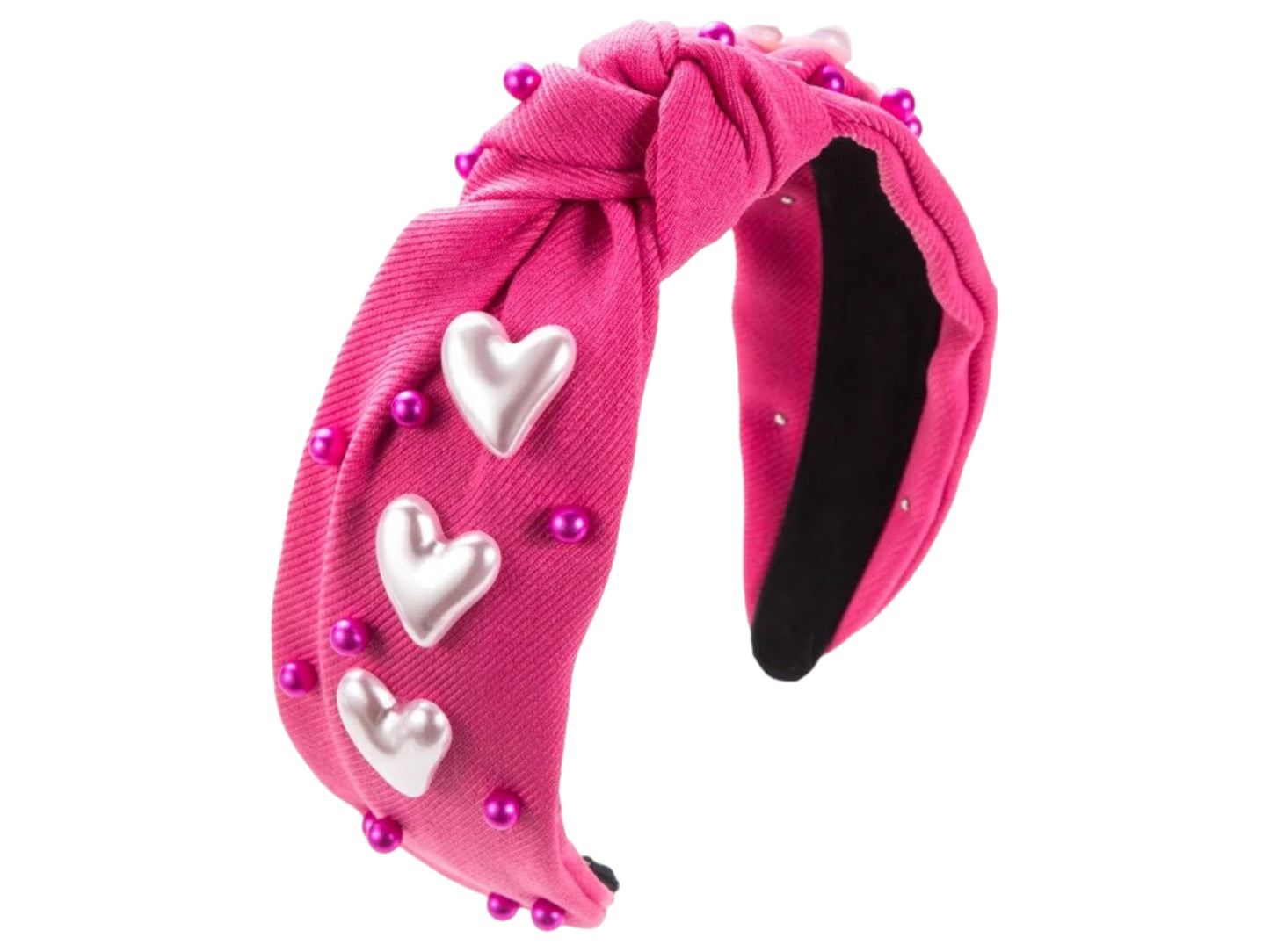 Top Knot Jeweled Heart Headband