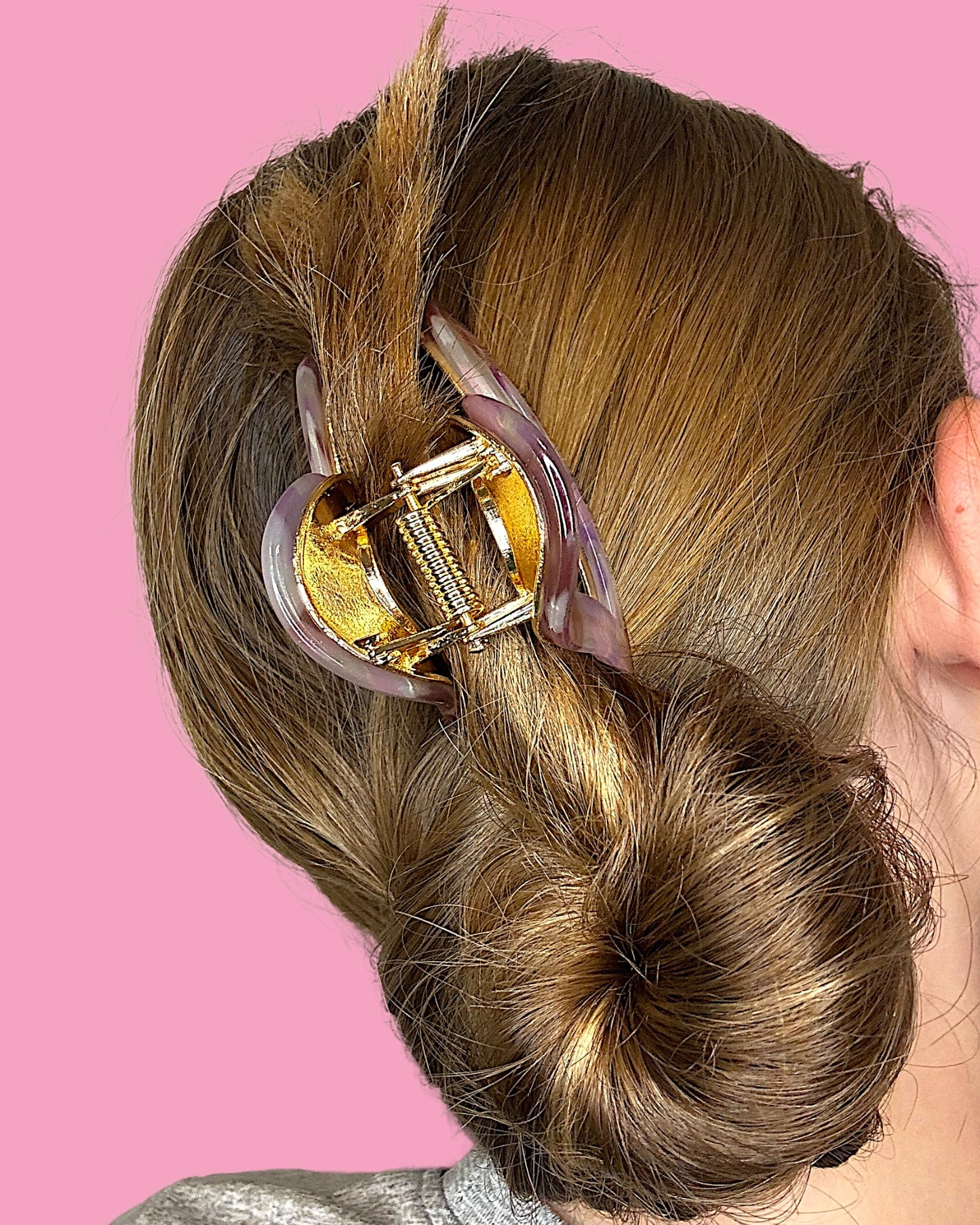Iridescent Heart Claw Hair Claw Clip