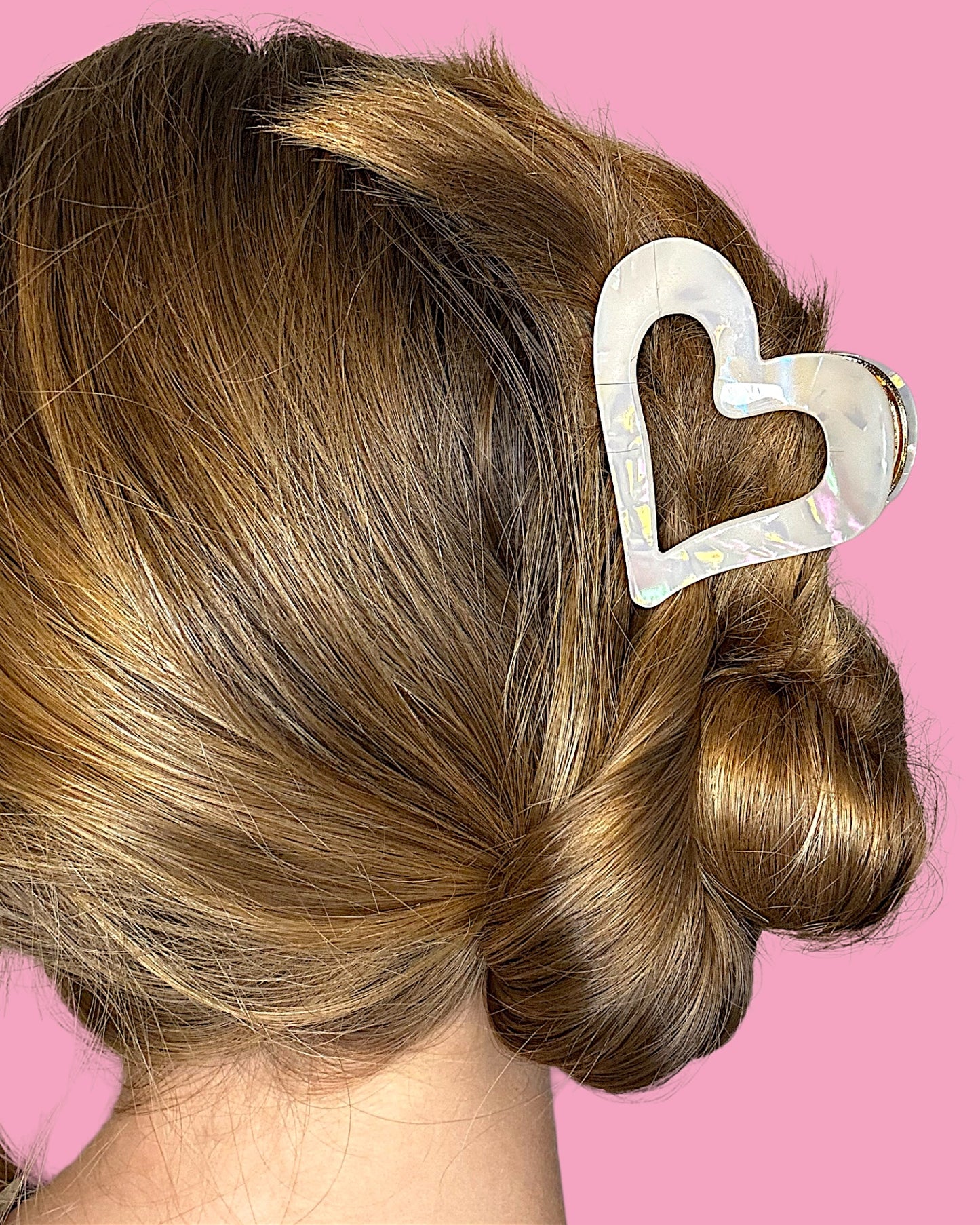 Iridescent Heart Claw Hair Claw Clip