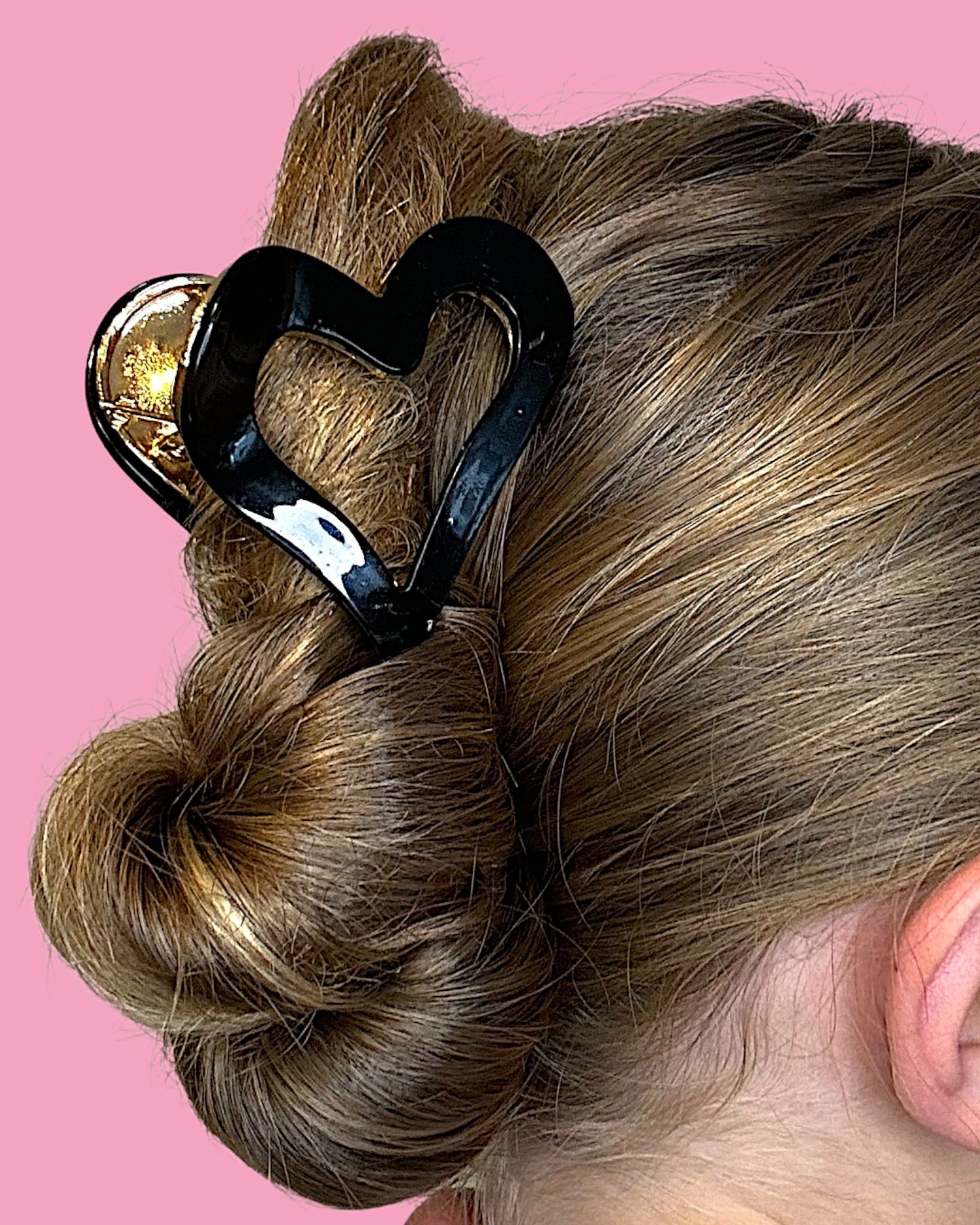 Iridescent Heart Claw Hair Claw Clip