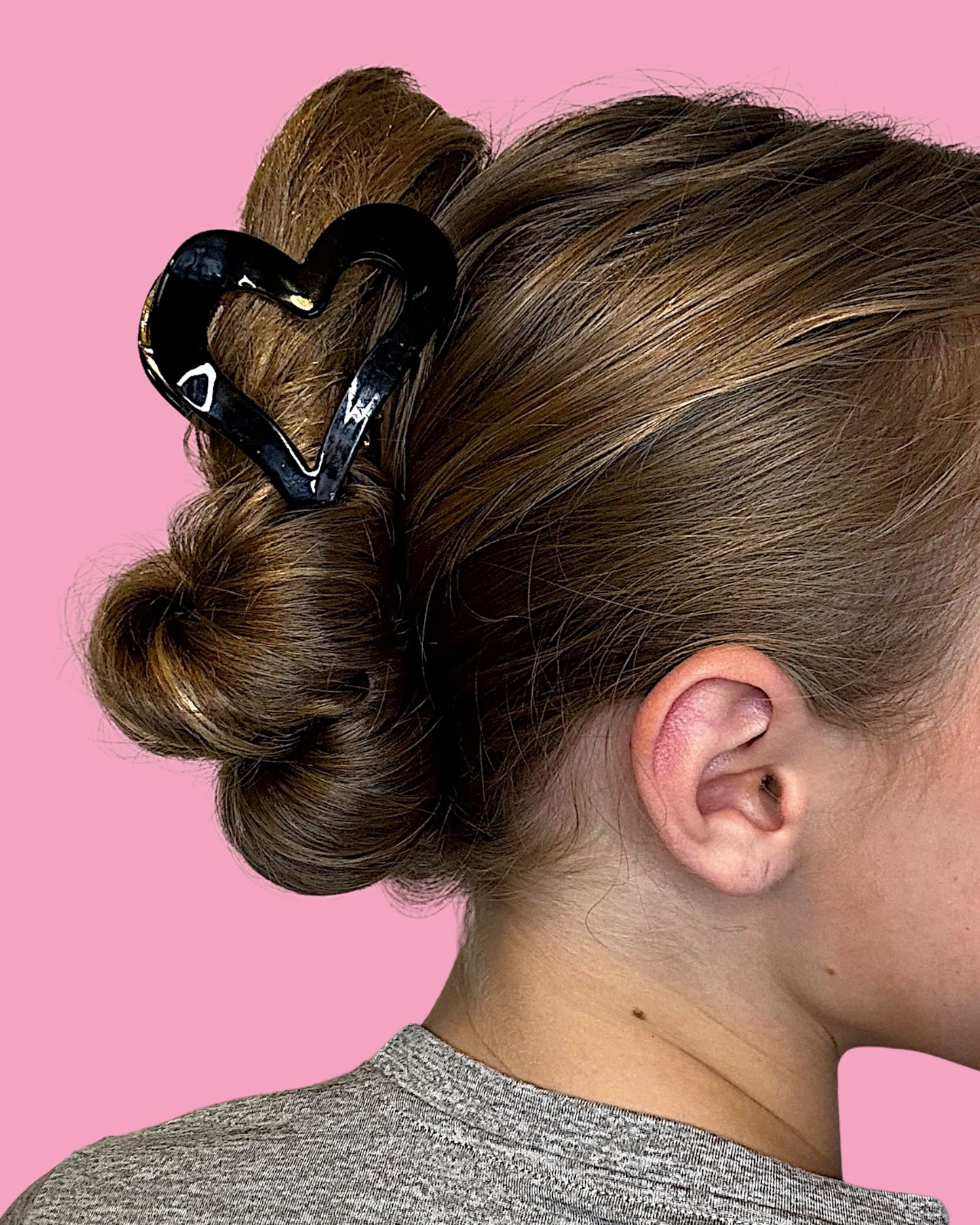 Iridescent Heart Claw Hair Claw Clip