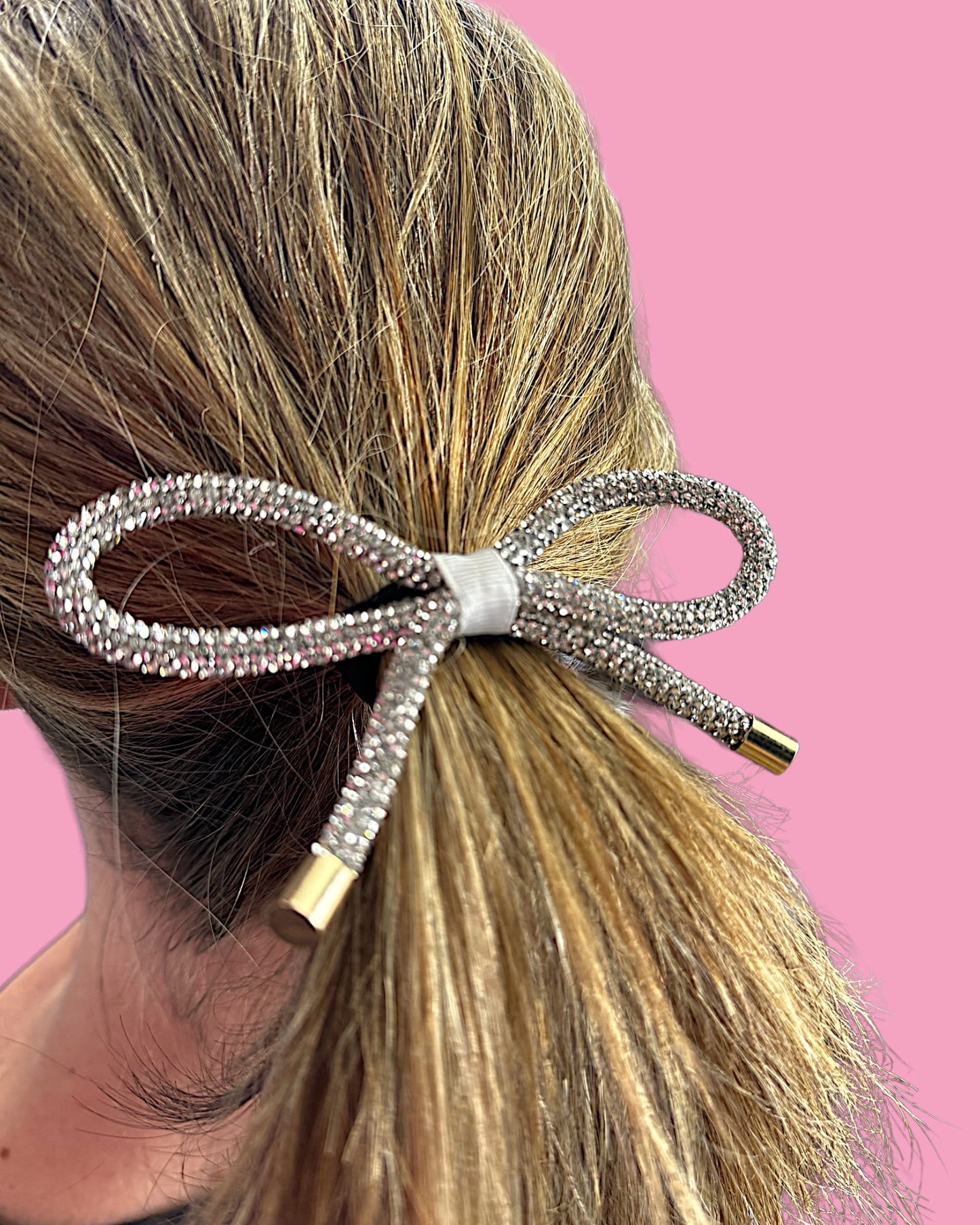 Rhinstone Bow Ponytail Hair Tie
