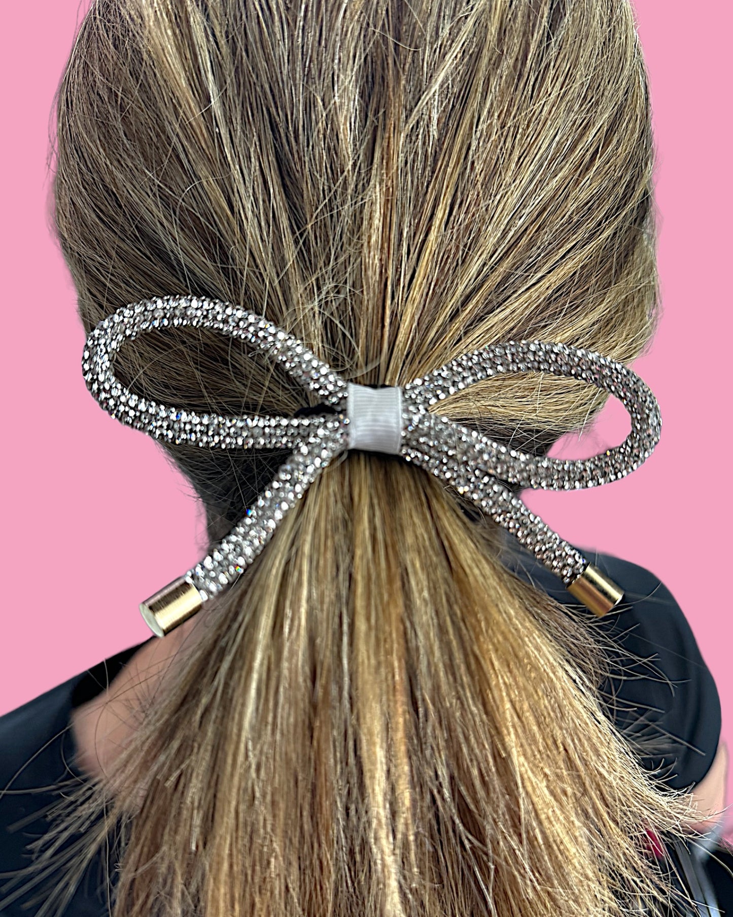 Rhinstone Bow Ponytail Hair Tie