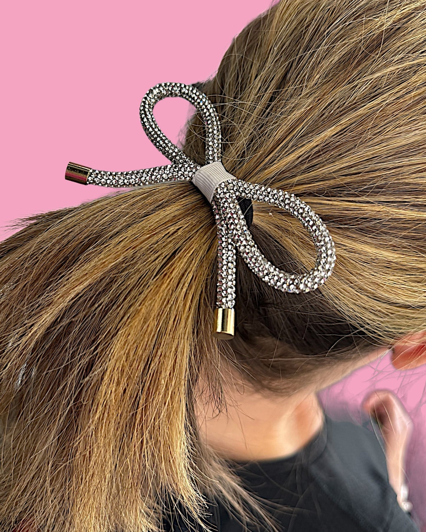 Rhinstone Bow Ponytail Hair Tie