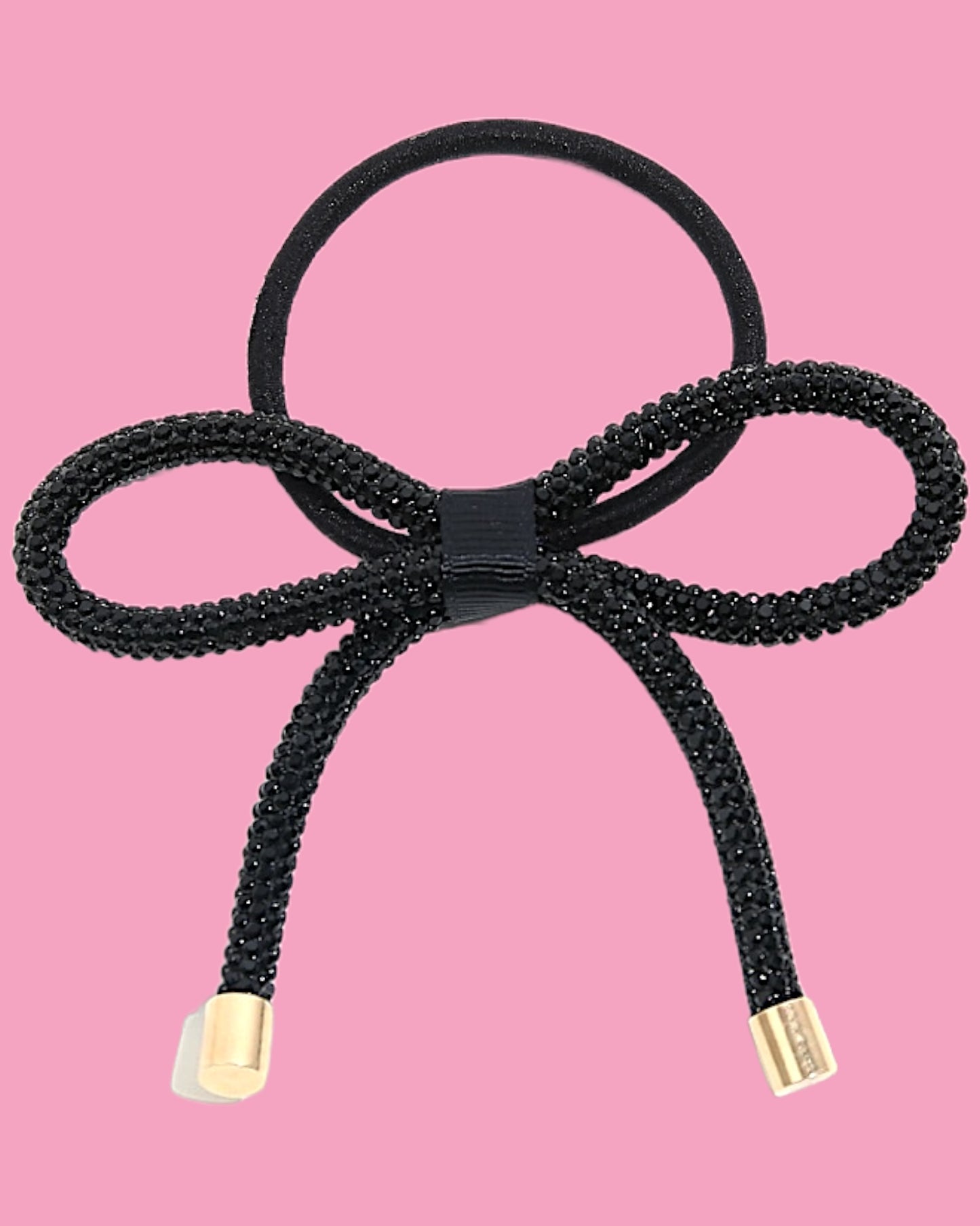 Rhinstone Bow Ponytail Hair Tie