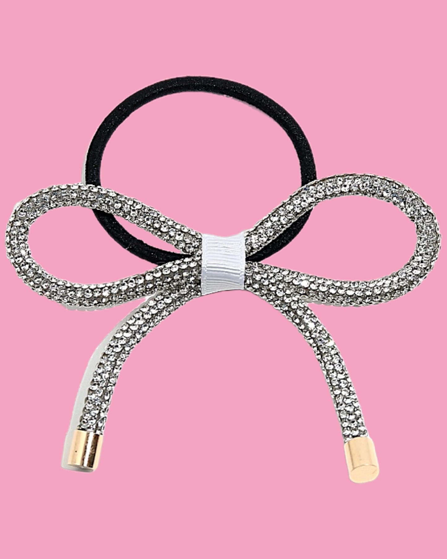 Rhinstone Bow Ponytail Hair Tie