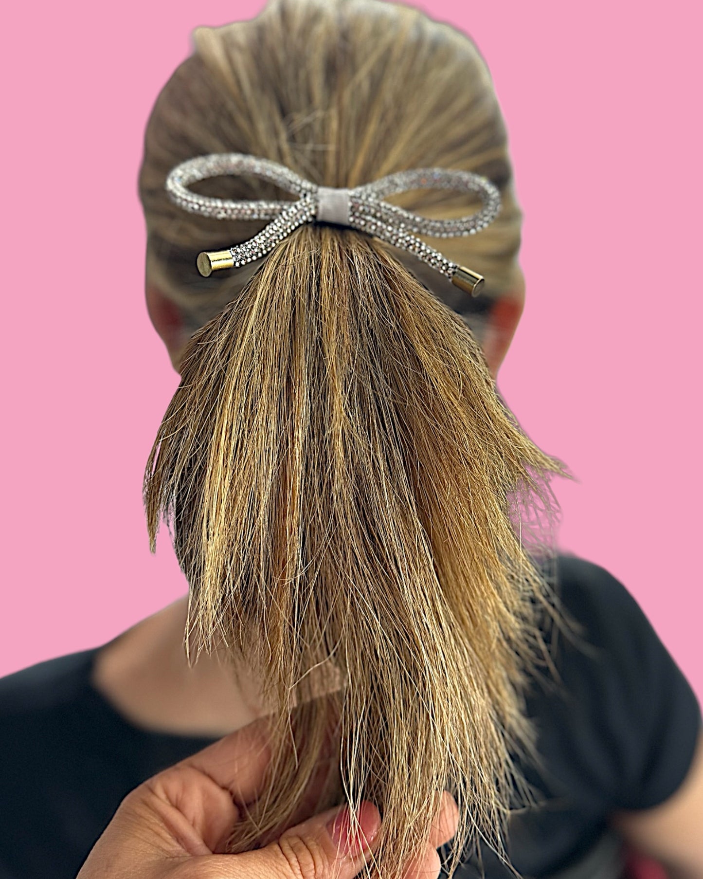 Rhinstone Bow Ponytail Hair Tie