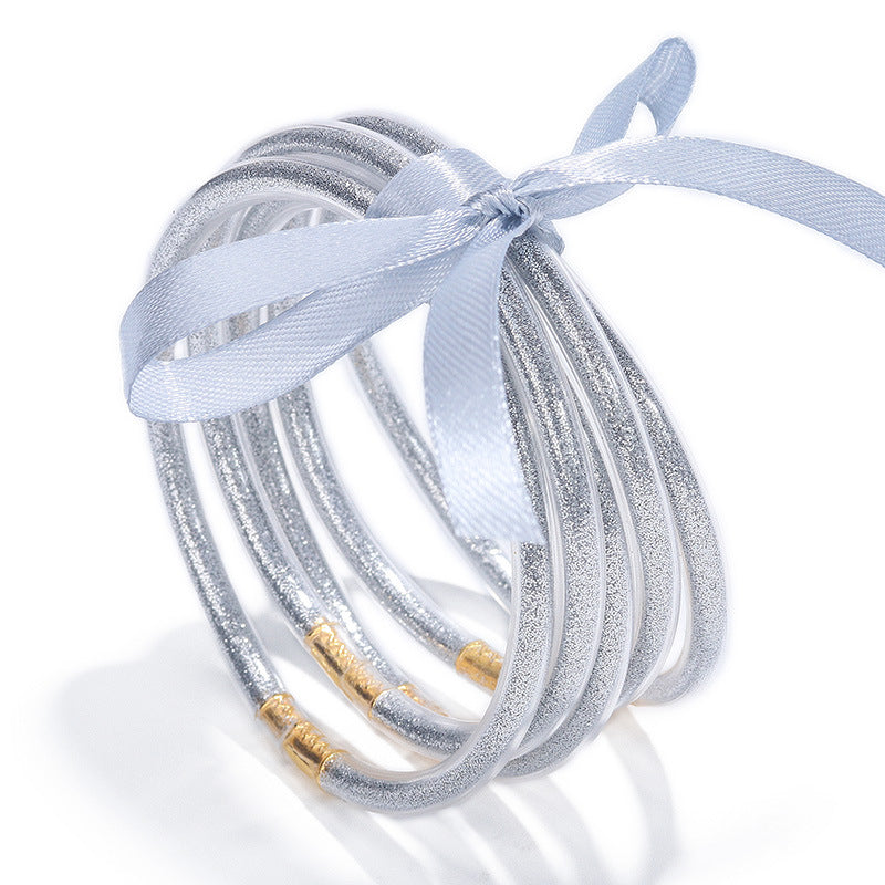 Silver Fairy Glitter 5-Bangle Set